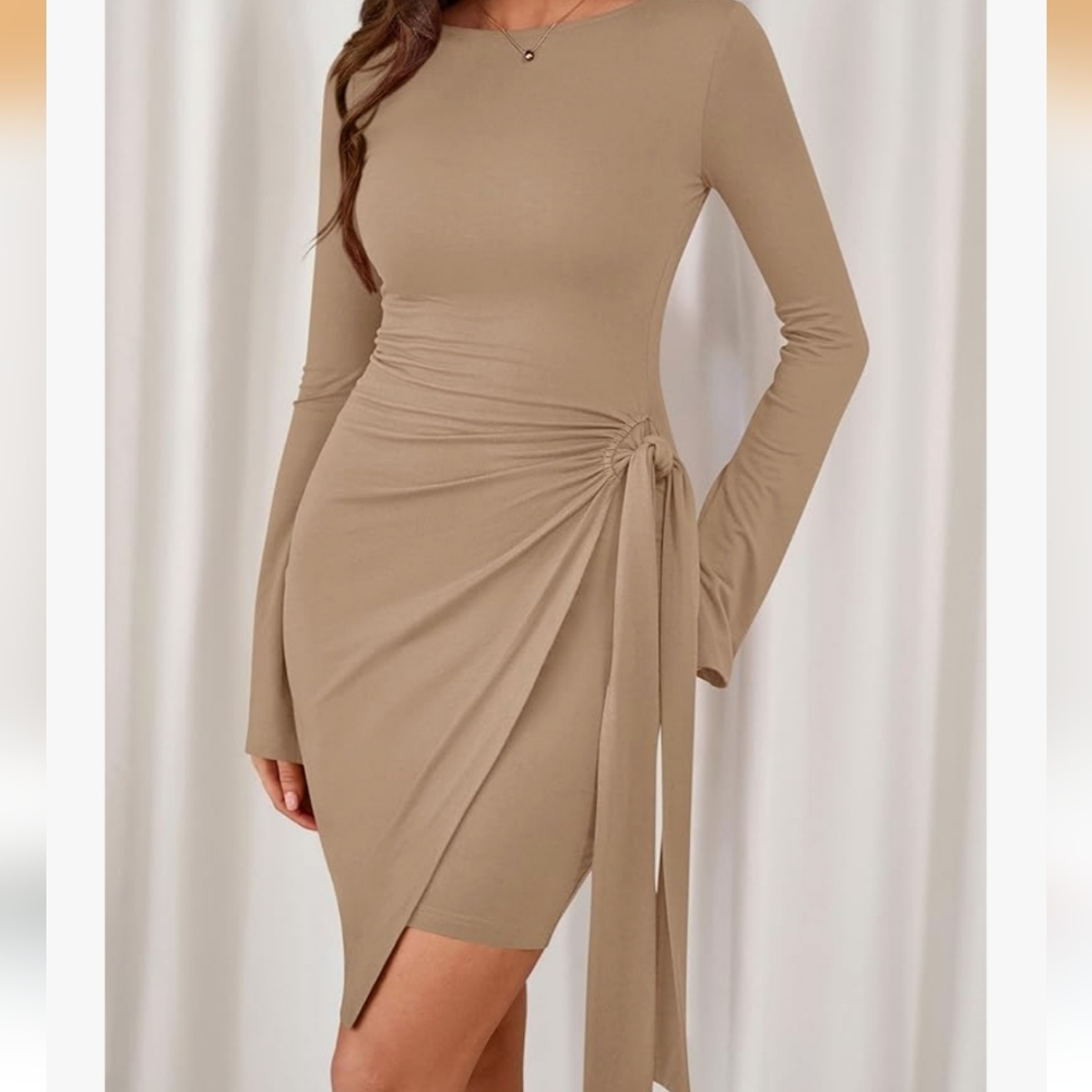 PRETTYGARDEN Women Mini Bodycon Dresses Long Sleeve